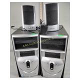 2 Gateway PCs and speakers