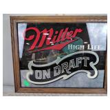 Miller High Life mirror bar sign