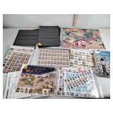 Assortment of stamps,  garbage pail land vintage