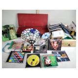 Lead glass wall sconce,  CDs,  vintage wedding