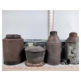 Aluminum planter, metal canisters