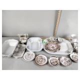 Stoneware dishes, cups saucers, platter
