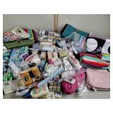 Cosmetic bags, bandages, cosmetic samples, soap,