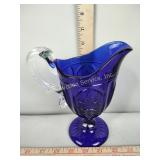 Small blue pitcher