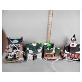 4 Christmas lit villages, 2 are Lemax and 2 are