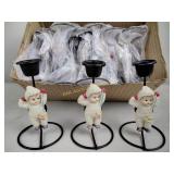 24 snowball with Kid candle holders