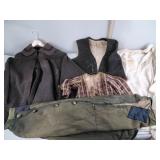 Poncho and military jacket (very old) and other