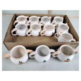 12 Spongeware sugar dish with pumpkin on front