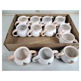 12 Spongeware sugar bowl  with  pumpkin on front.