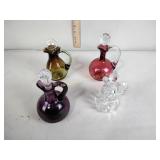 4 cruets: 1 blanket, amethyst and others