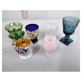 5 toothpick holders  and goblet