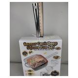 Copper cook deep Square pan set 9.5", NIB