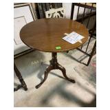 Round tripod pedestal table, 29" tall x 23" round