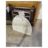 Piece of marble top, Vintage lawn chairs