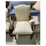 Arm chair, peacock upholstery