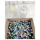 Marbles, canning jars