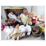 Crochet, ribbon, dolls, rug