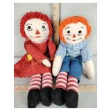 Raggedy Ann and Andy dolls quantity two