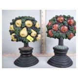 Cast iron fruit tree door stops / bookends