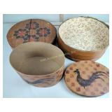 Painted wood pantry box & paper rooster box