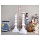 Figurines, Occupied Japan, candlesticks, mug