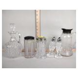 Sugar shakers, cruet, syrup pitcher, salt shakers