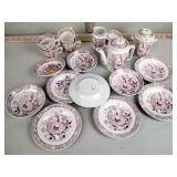 Staffordshire red transferware child