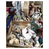 Christmas decor: deer, snowmen, ornaments,