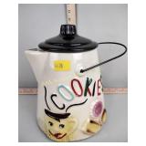 Ceramic cookie jar: stained crazing