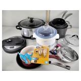 Kirkland pans, crock pot, lightbulbs, stapler