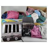 Towels, T-Fal toaster, Mr. coffee maker
