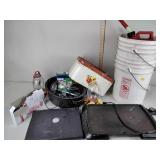 Hummingbird feeder, griddle, buckets, Dell