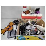 Igloo cooler electrical cords, tape measure,