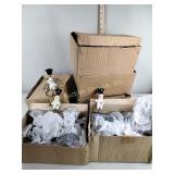 Snowball kids candleholders, some broken, 6 boxes