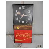 Vintage Coca-Cola light up clock, works