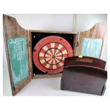 Dart board, magazine rack