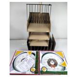 Metal office organizer and tiered bin,  Christmas