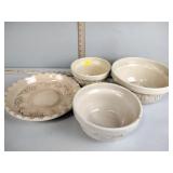 Stoneware bowls and plate