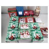 Christmas items including ornaments, snowman