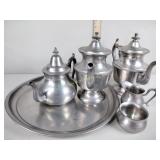 American pewter,  coffee and tea serving set