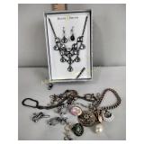 costume jewelry including necklace, earrings