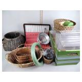 Baskets, silver ware case only,  plastic displays