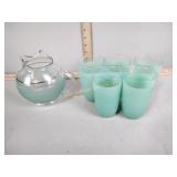Aqua pitcher and glasses