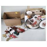 Stoneware dish set, Christmas ornaments