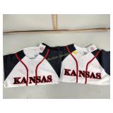 (2)  Kansas baseball jerseys, size small, New