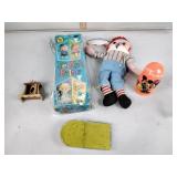 Vintage toys, including ,Raggedy Andy,  PeePul