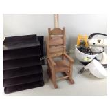 Vintage mixer, doll rockers, metal file