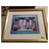 Framed picture, mermaids, artist signed,