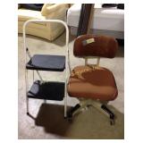 Office chair, step stool