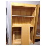 Wood display cabinet with glass shelves 48 x 22 x